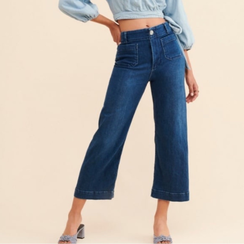 Pilcro Anthropologie The Skipper High-Rise Wide Leg Soft Stretchy Denim